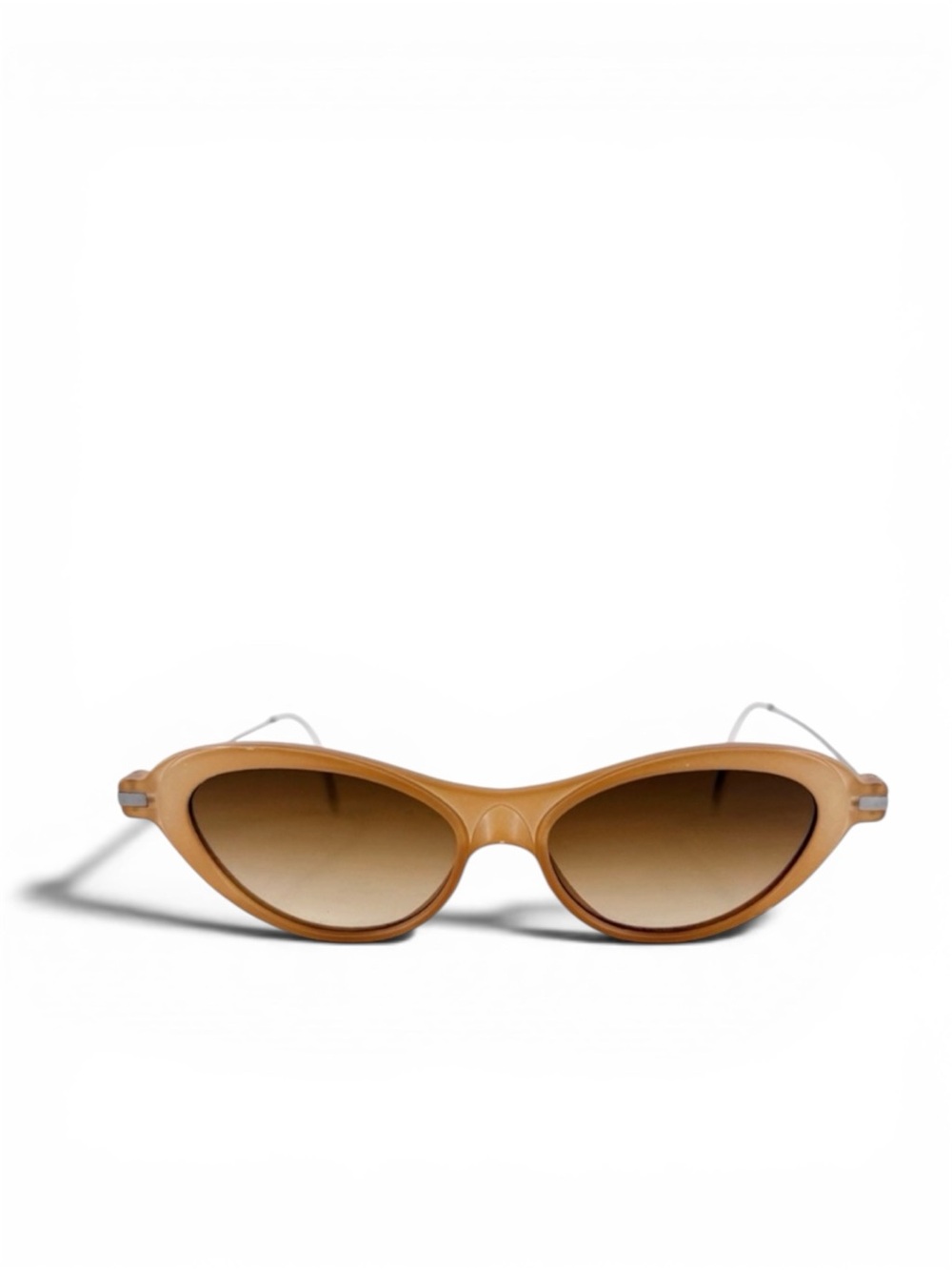 PRADA Cat Eye Sunglasses Tan Slim 90s y2k Minimalist
